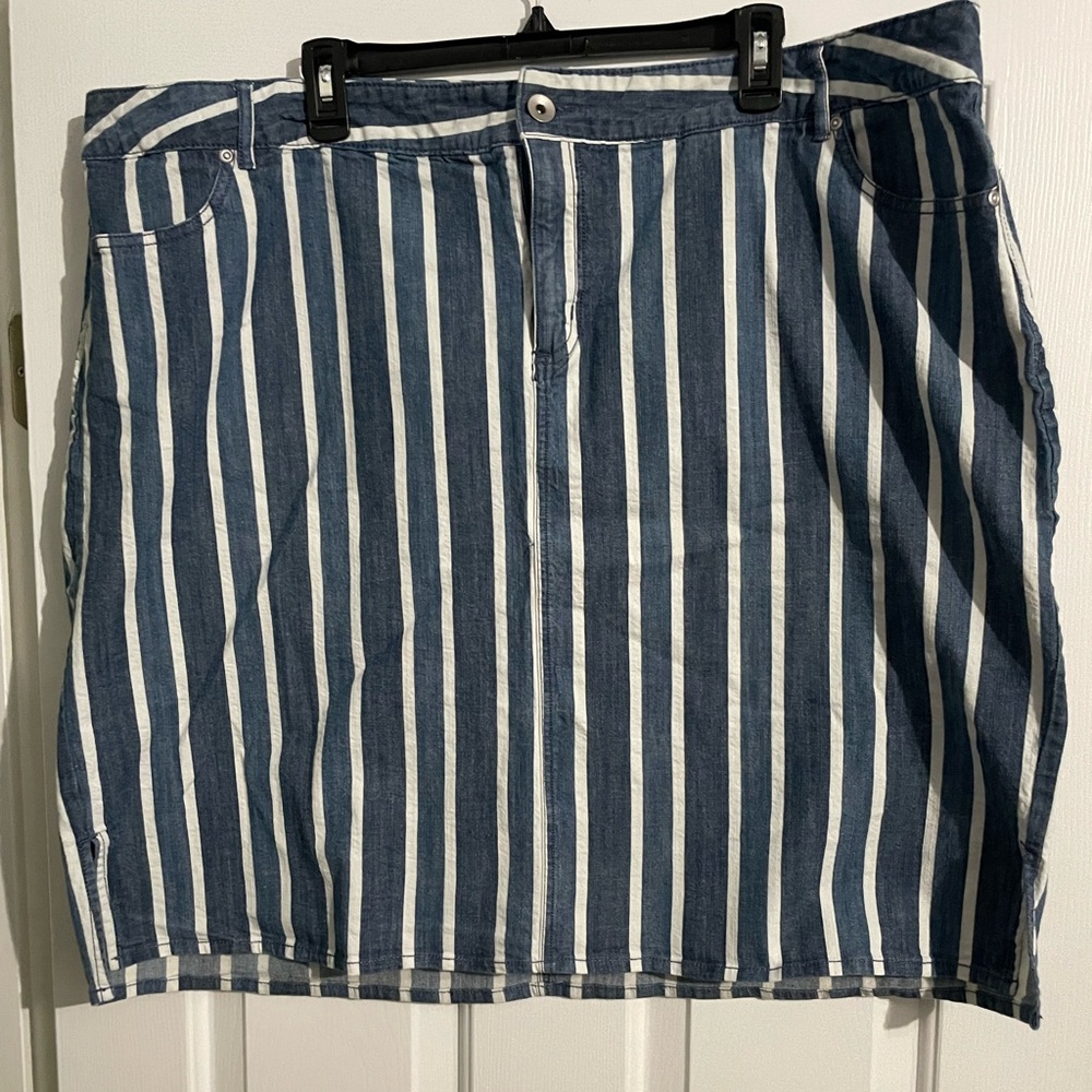 Est 1946 Denim Lightweight Denim Striped Skirt